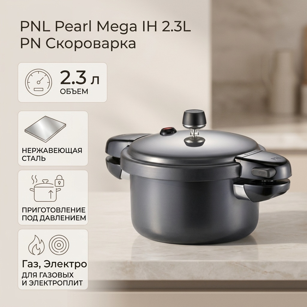 Скороварка 2.3 л, PNL Pearl Mega IH 2,3L PN нержавеющая сталь