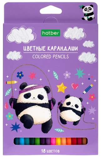 Цветной карандаш Hatber форма шестигранная 18 шт