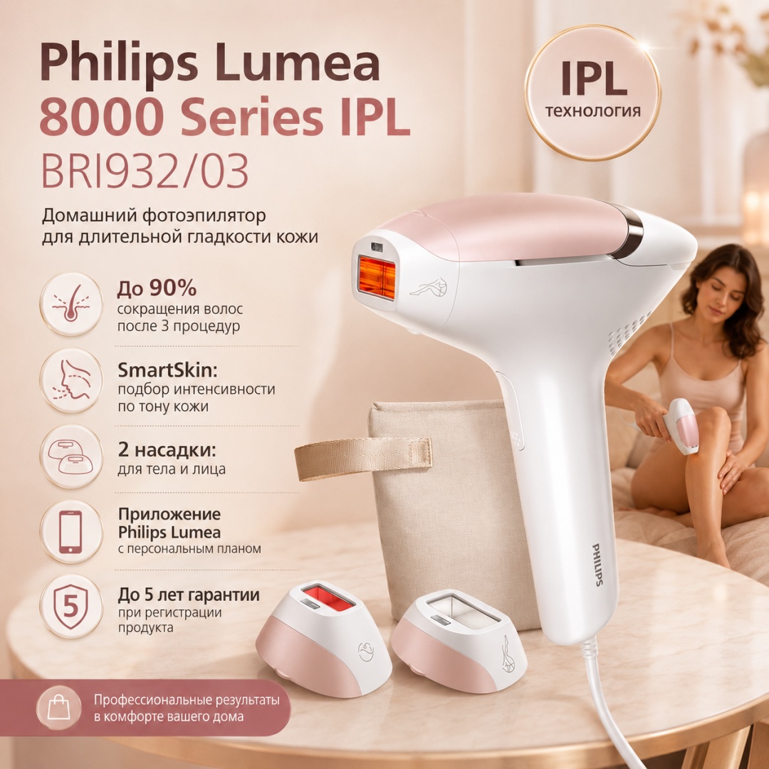Philips фотоэпилятор Lumea 8000 Series IPL BRI932/03
