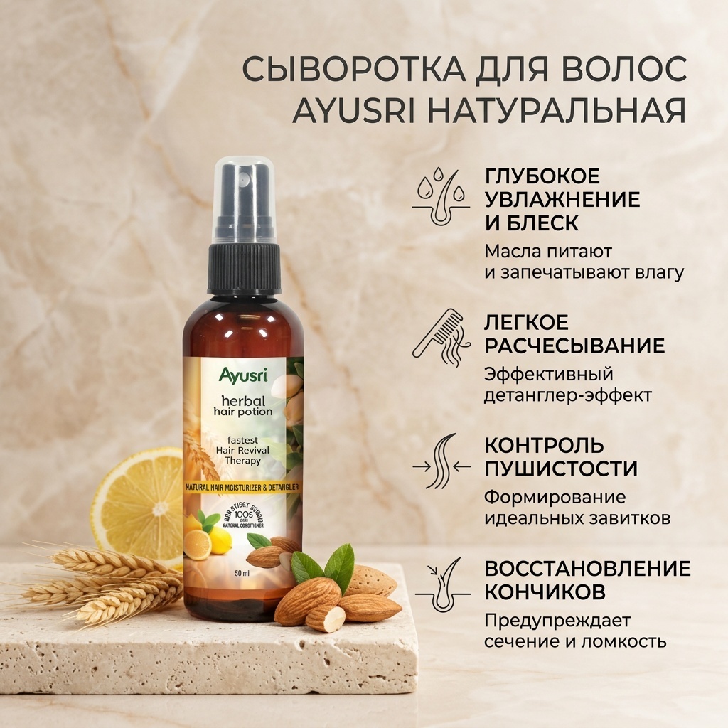 Ayusri Натуральная для волос сыворотка 50 мл