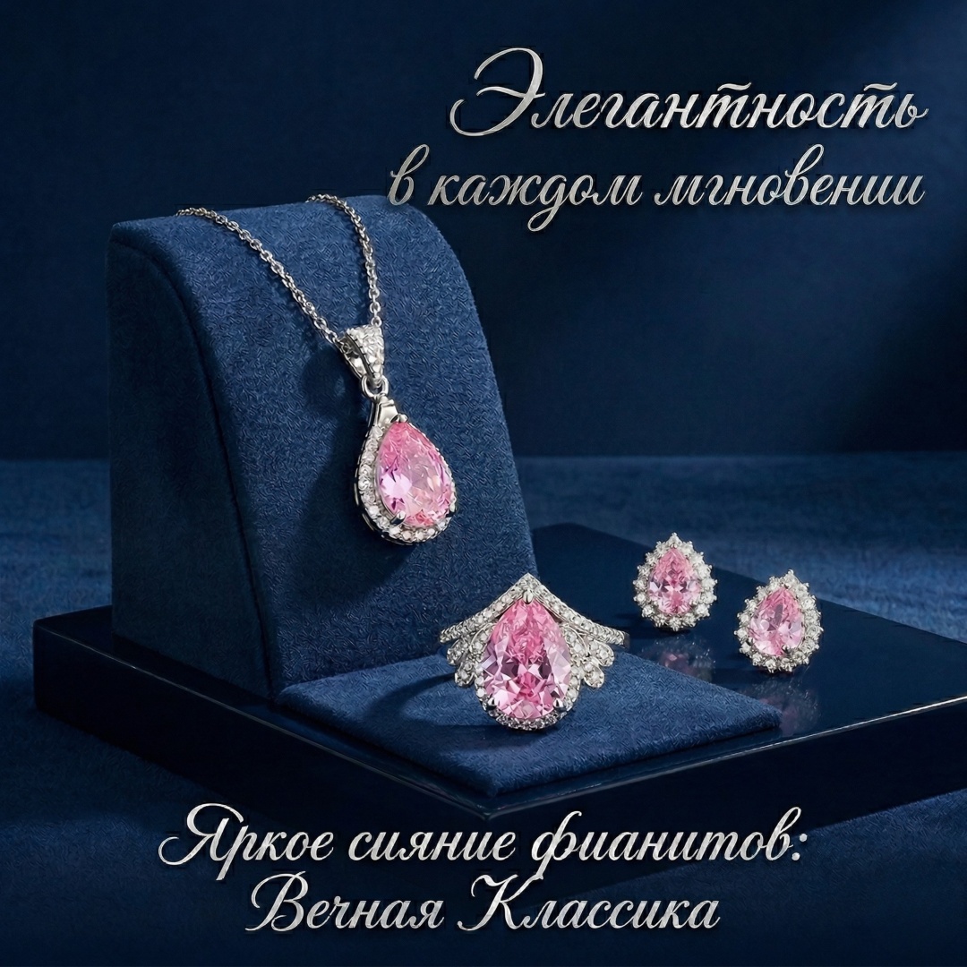 Emeli lux W23 вес 5 г сплав покрытый серебром 925, фианит