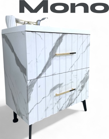 Тумба с раковиной Verita MT-MON60-MB, 60x85x45 см, белый, мультиколор