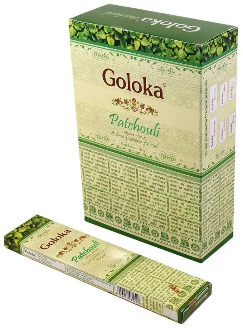 Goloka благовония палочки Patchouli agarbatti (Пачули) 15 гр 12 шт