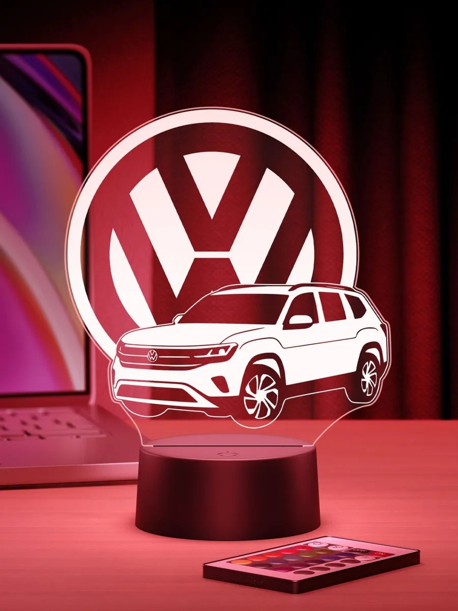 Декоративный светильник в USB разъем Ночник Автомобиль Фольксваген Volkswagen, разноцветный