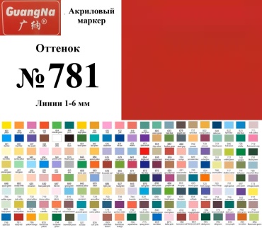Маркер Guangna GN.8101-781, 1 шт, 1 мм, Deep red
