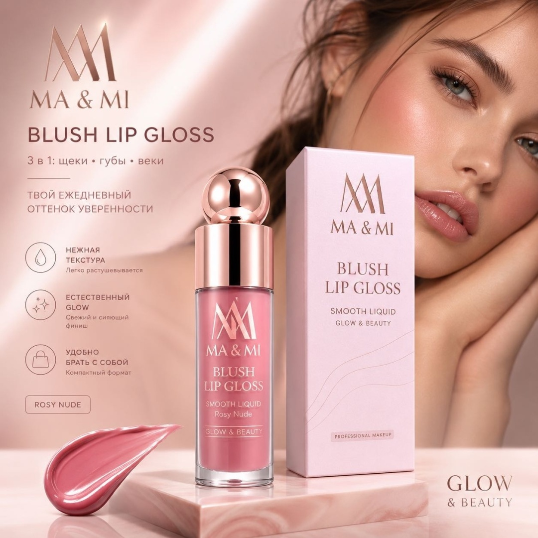 MA&MI Blush Lip Gloss румяна Rose Nude