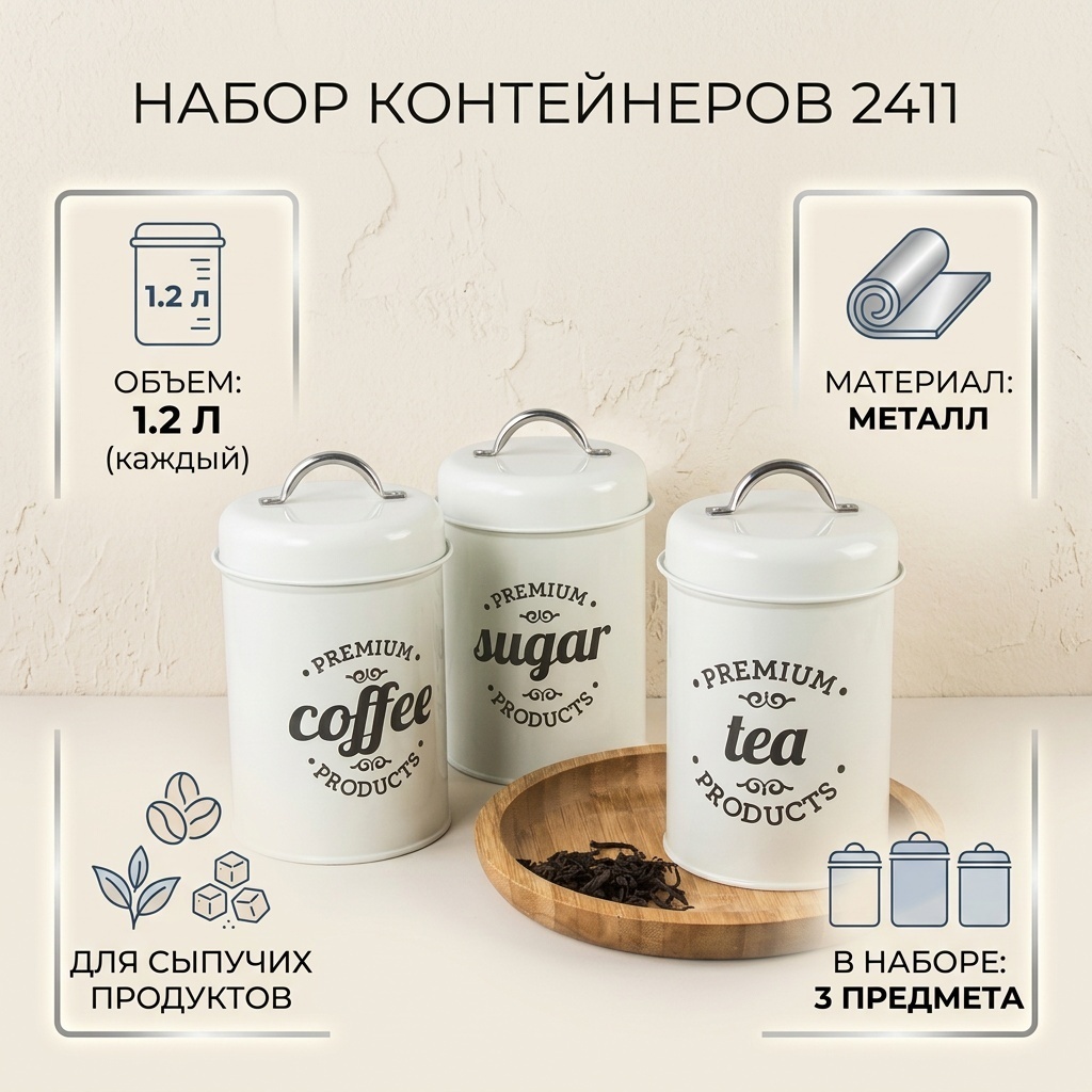 Набор контейнеров 2411, металл