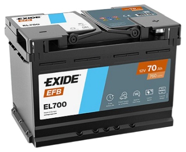 EXIDE EFB EL700 70 Ач обратная