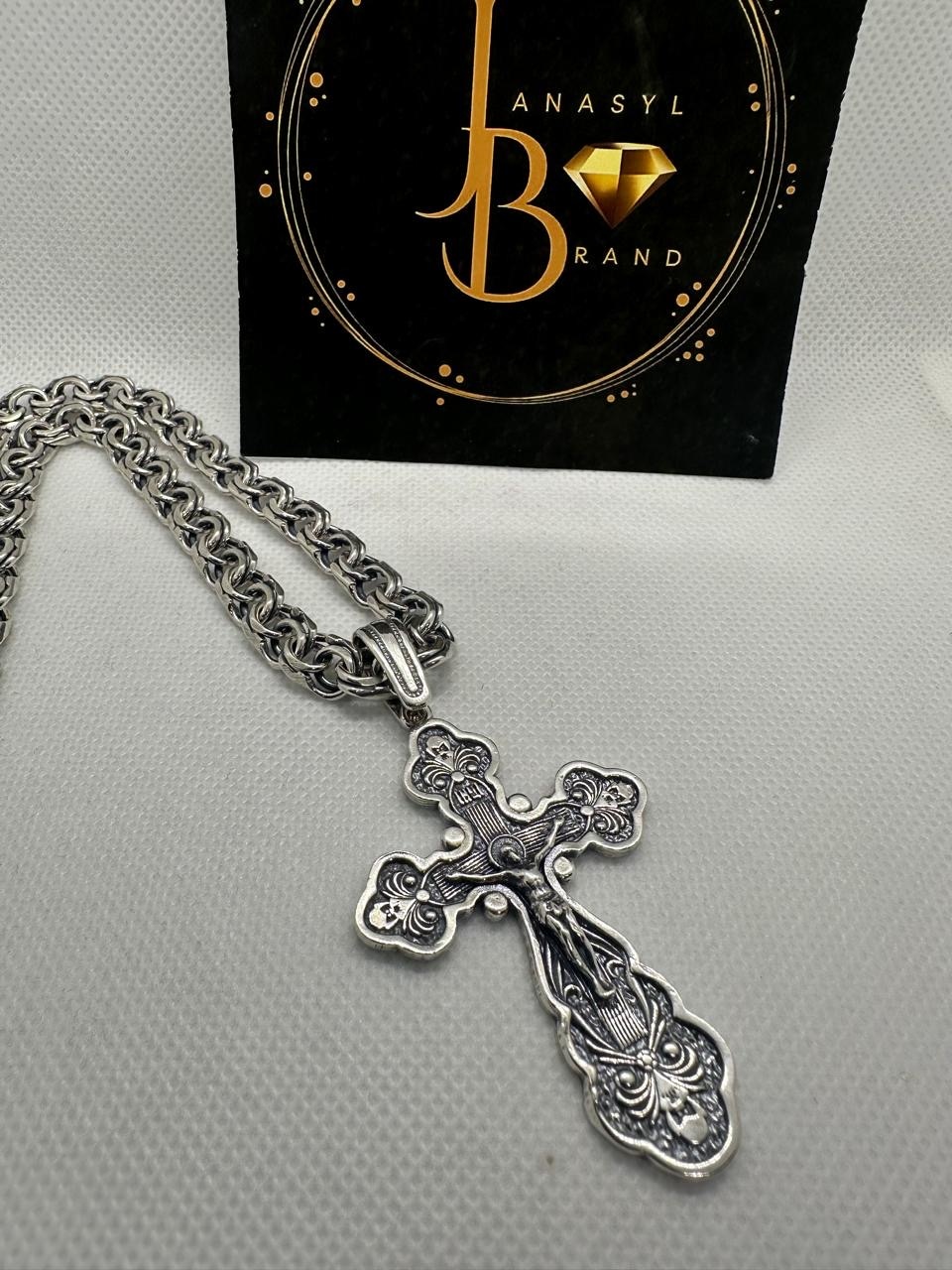 Колье JANASYL Brand JB1 длина 60 см вес 72 г серебро, без вставок