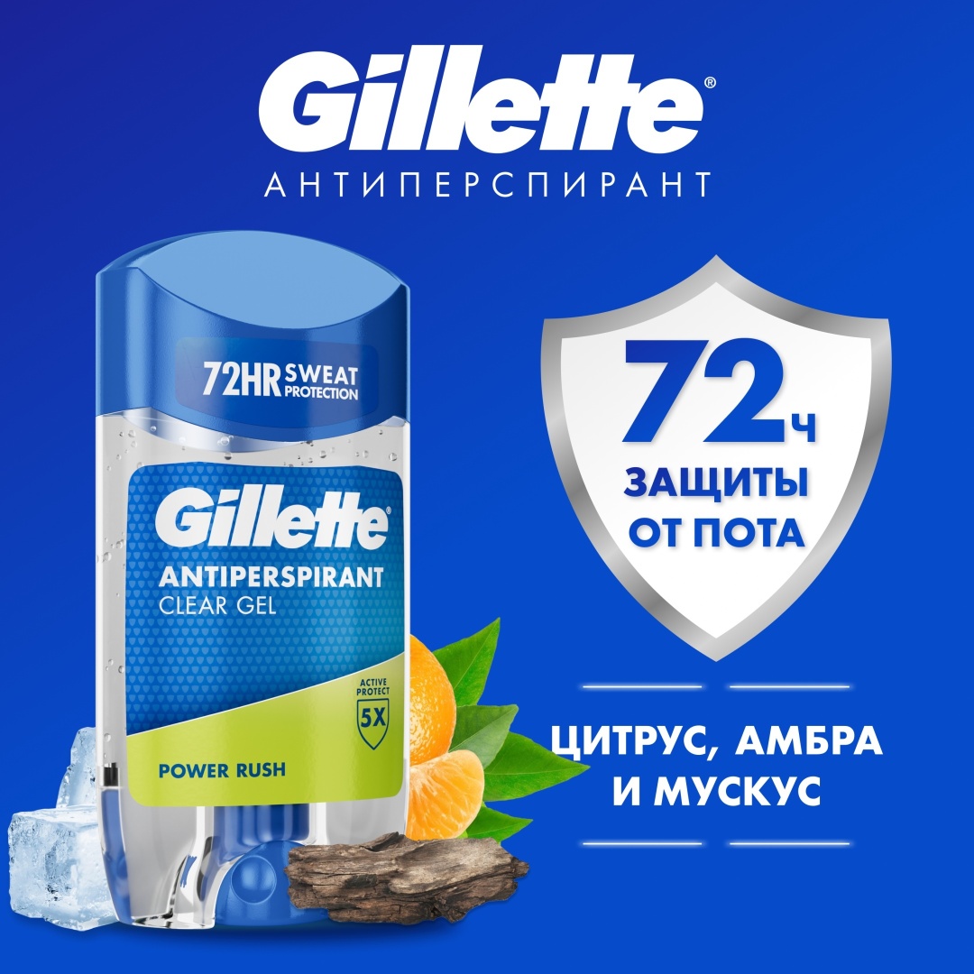 Gillette Power Rush антиперспирант для мужчин 70 мл