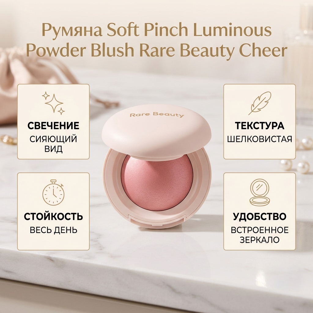 Rare Beauty Soft Pinch Luminous Powder Blush румяна Cheer