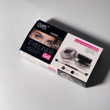 Ushas Гелевая подводка для глаз с кисточкой/Eyeliner Gel подводка черный Черный и коричневый