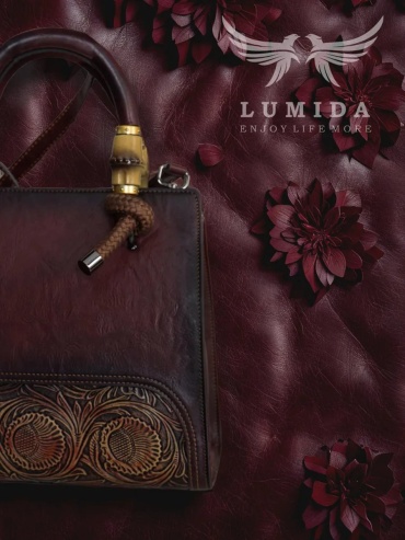 Мини-сумка Lumida натуральная кожа красный