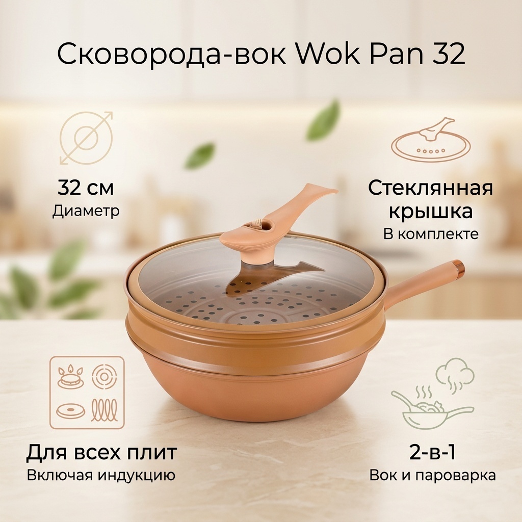 Сковорода 32 см , сталь