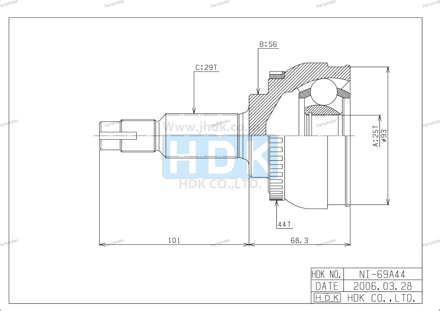 HDK ШРУС NI069A44