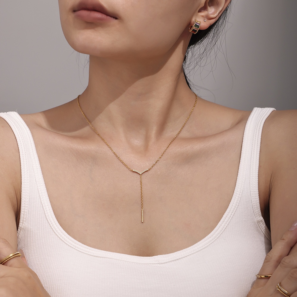 Mimi Jewelry длина 41 см нержавеющая сталь, циркон