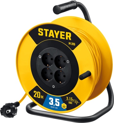 Удлинитель на катушке STAYER М-315, 20 м