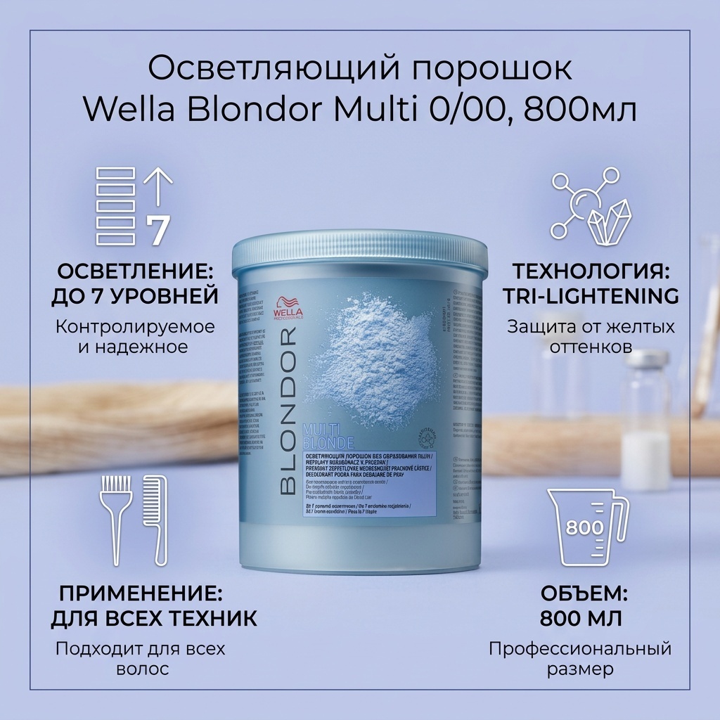 WELLA Blondor Multi 0/00 осветляющий порошок 800 мл