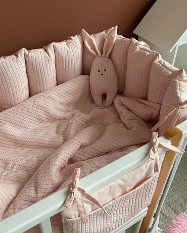 Бортики LAVbaby Textile Премиум, хлопок, розовый