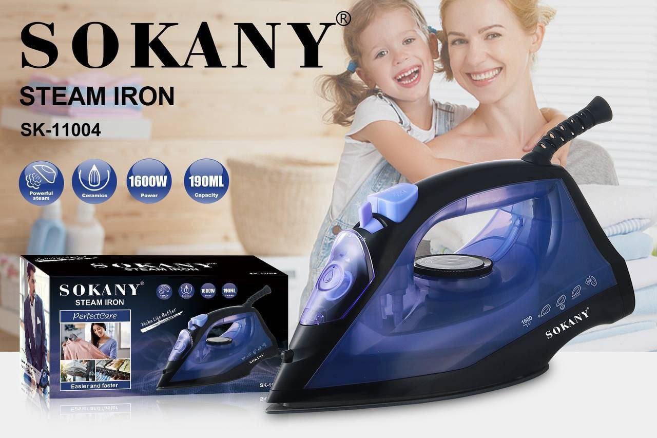 Утюг SOKANY SK-11004 черный, фиолетовый