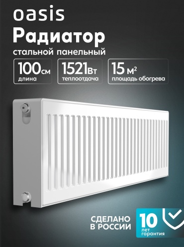 Oasis панельный Pro PB 22-3-10 (БК-22-300-1000) стальной, кол-во секций: 1