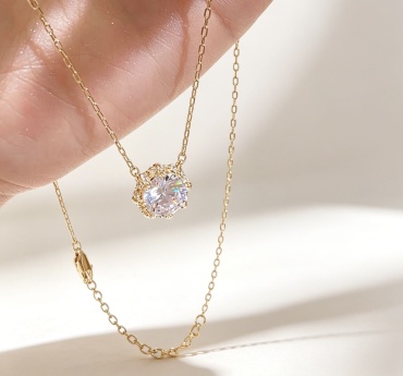 Колье длина 55 см нержавеющая сталь, кристаллы Swarovski