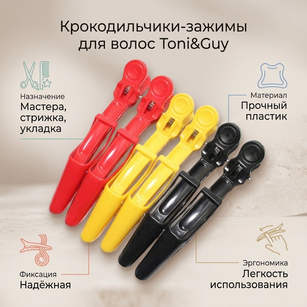 Toni&Guy Крокодильчики-зажимы для волос