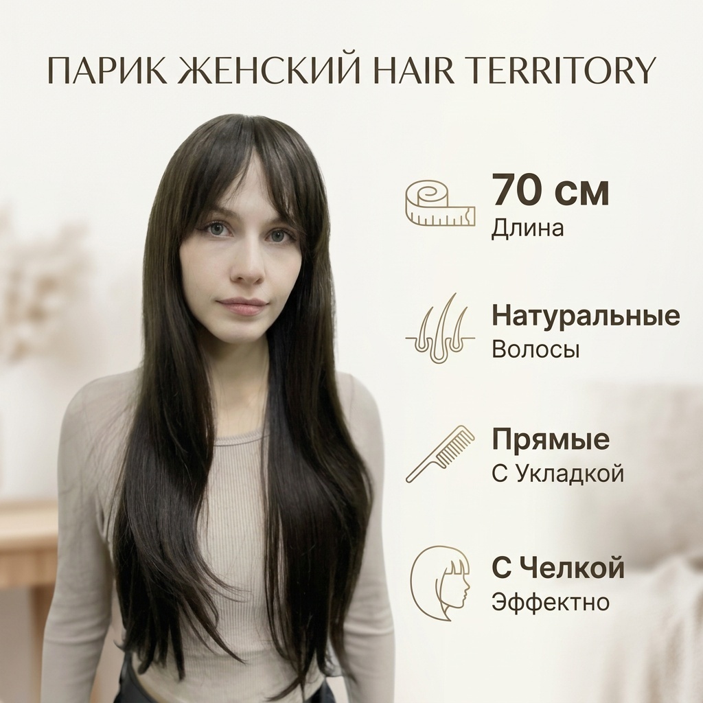 Hair Territory парик темно коричневый женский