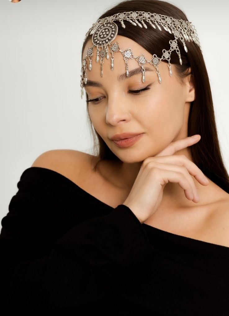 Тика на голову TOMIRIS COLLECTION бижутерный сплав, нержавеющая сталь, без вставок