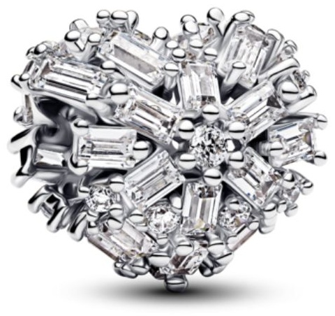 Шарм PANDORA «Сияющее сердце» 794240C01 вес 1.87 г серебро, цирконий