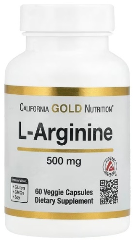 California Gold Nutrition L-Arginine (L-аргинин) 500 мг капсулы 60 шт