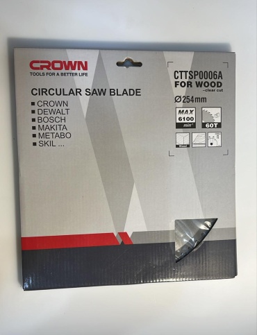 Пильный диск по дереву CROWN CTTSP0006A, 254x25 мм, 60Т