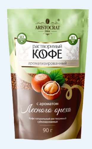 Кофе растворимый ARISTOCRAT с ароматом лесного ореха сублимированный 90 г