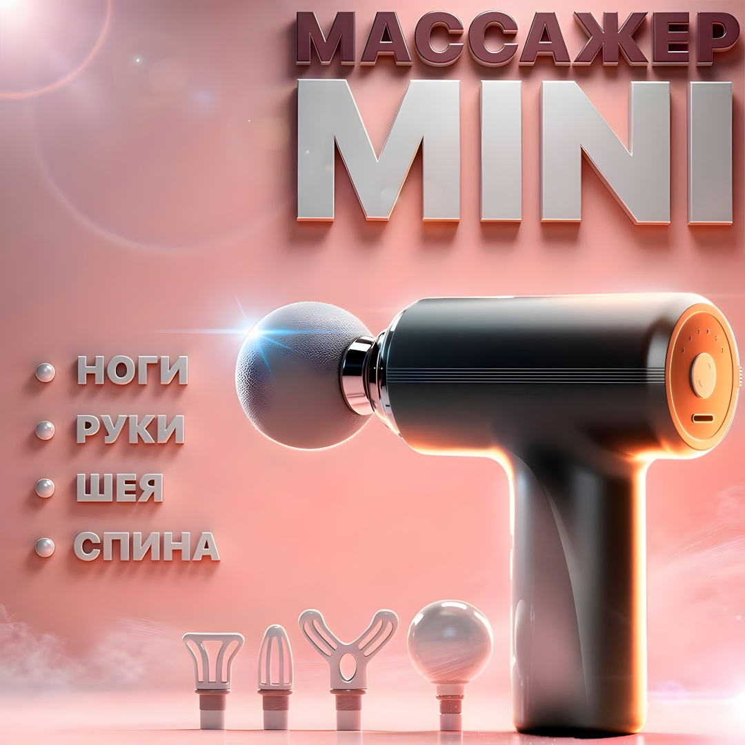 Массажер Mini ручной вибрационный, перкуссионный
