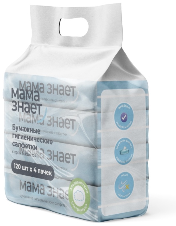 Бумажные салфетки Мама Знает Мама Знает 1 шт
