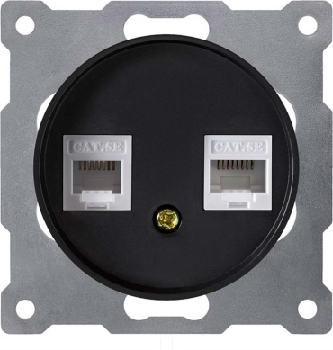 Компьютерная розетка (RJ45) OneKeyElectro Florence 1E20901303, черный