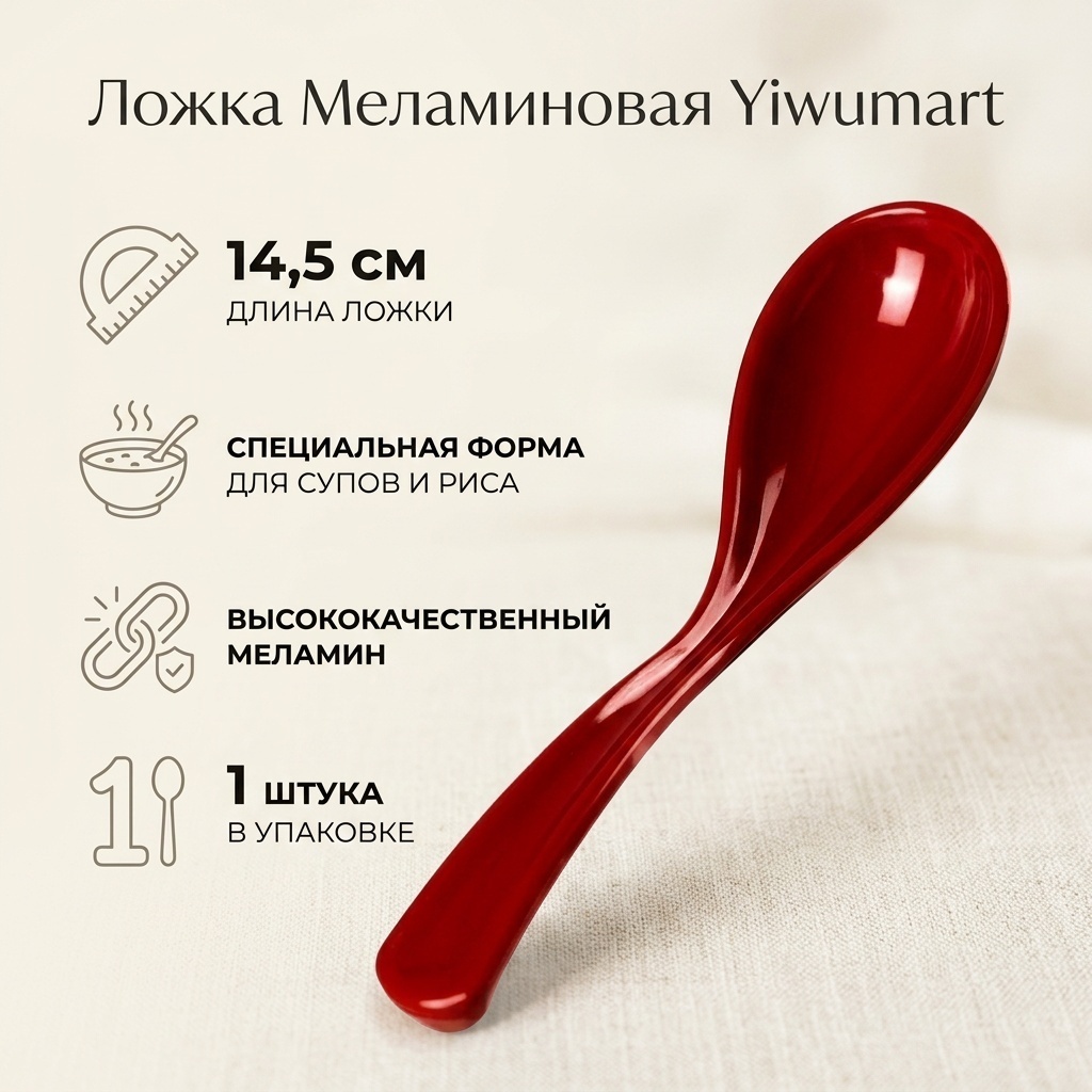 Ложка Yiwumart 1 шт, красный 9301280