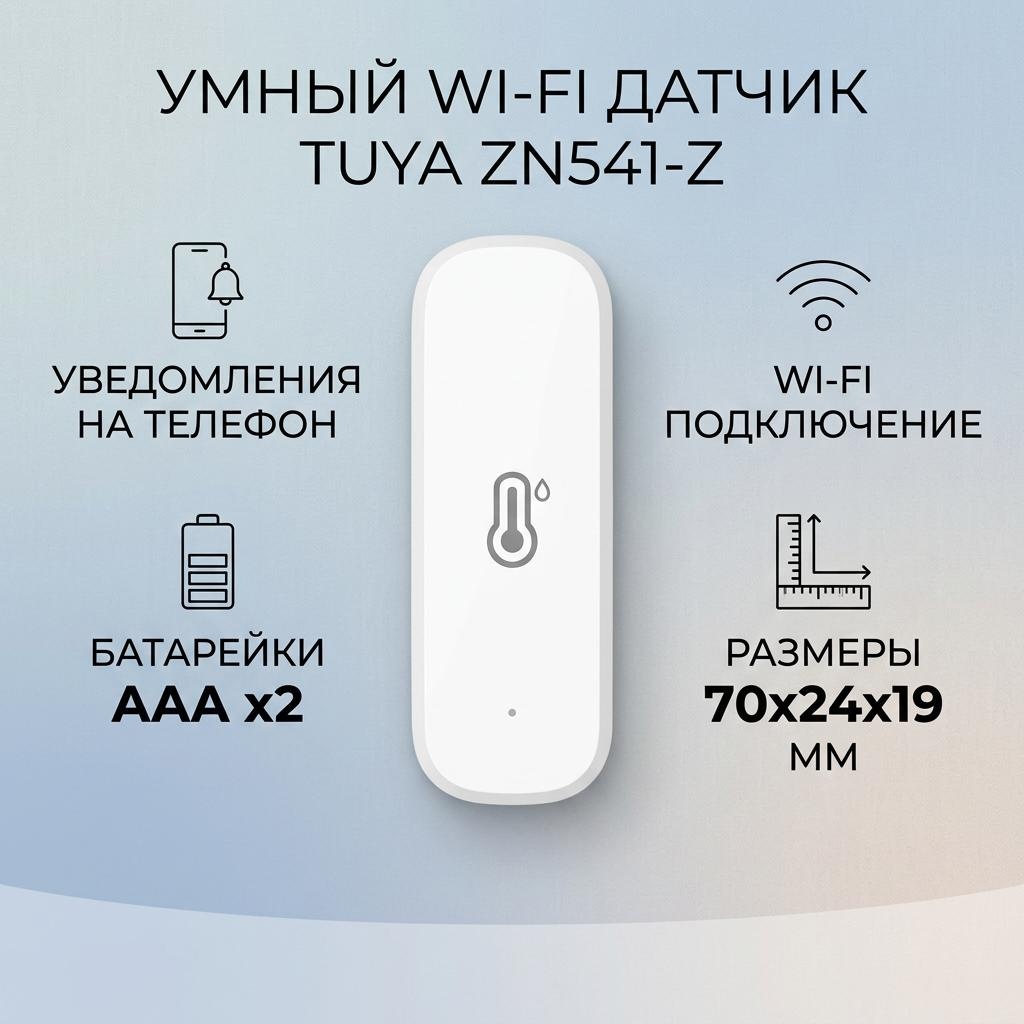 Датчик температуры и влажности Tuya ZN541-Z, экосистема: Tuya Smart, LifeSmart, Smart life, Умный дом Яндекса