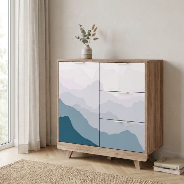 Комод Мебель в Дом Мегаполис, 81.8x40.4x82.8 см, коричневый, голубой