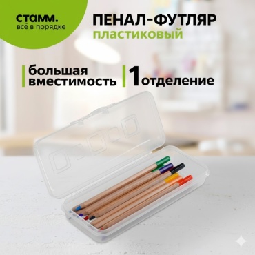 Пенал-футляр СТАММ Cristal, застежка защелка, мультиколор
