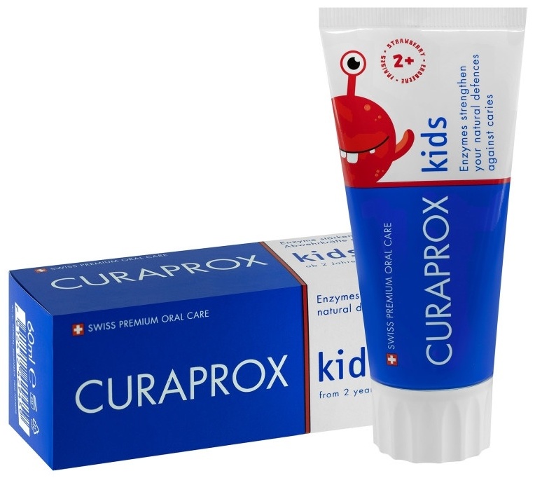 CURAPROX зубная паста Kids Клубничные каракули 2+ 60 мл