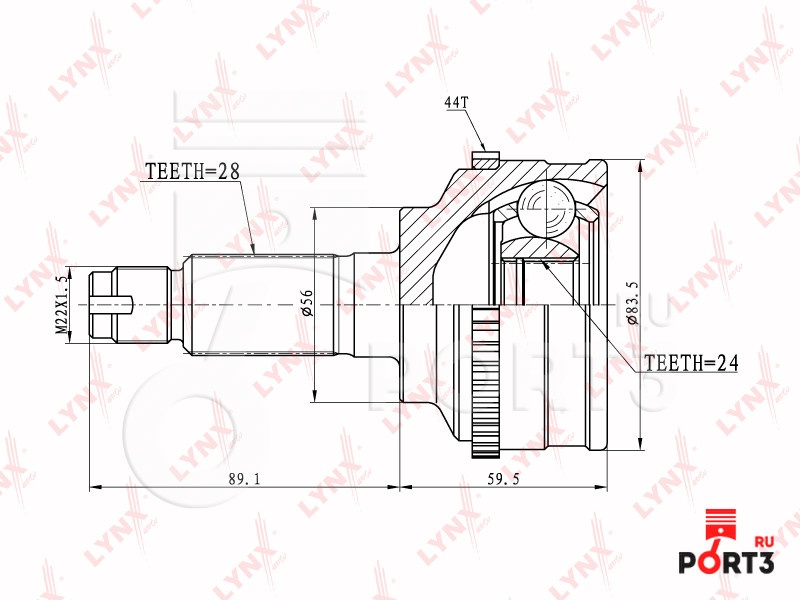 LYNXauto шрус наружный CO5119A