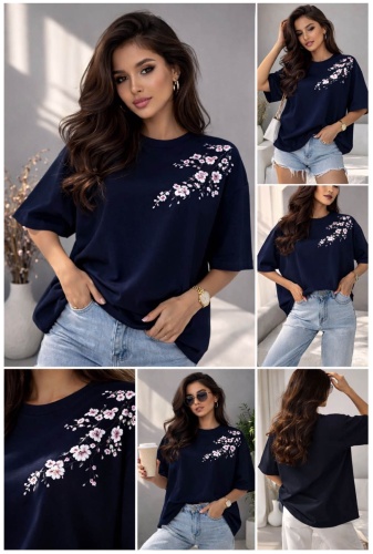 Лонгслив MDsSTORE Sakura темно-синий