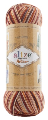 Моток Alize Superwash Artisan 9015 - Коричнево-терракотовый 420 м 100 г
