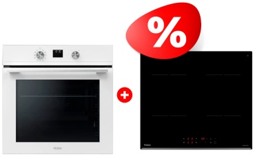 Haier HOQ-K4AAN3WB + Индукционная варочная панель Haier HHY-Y64PVB белый
