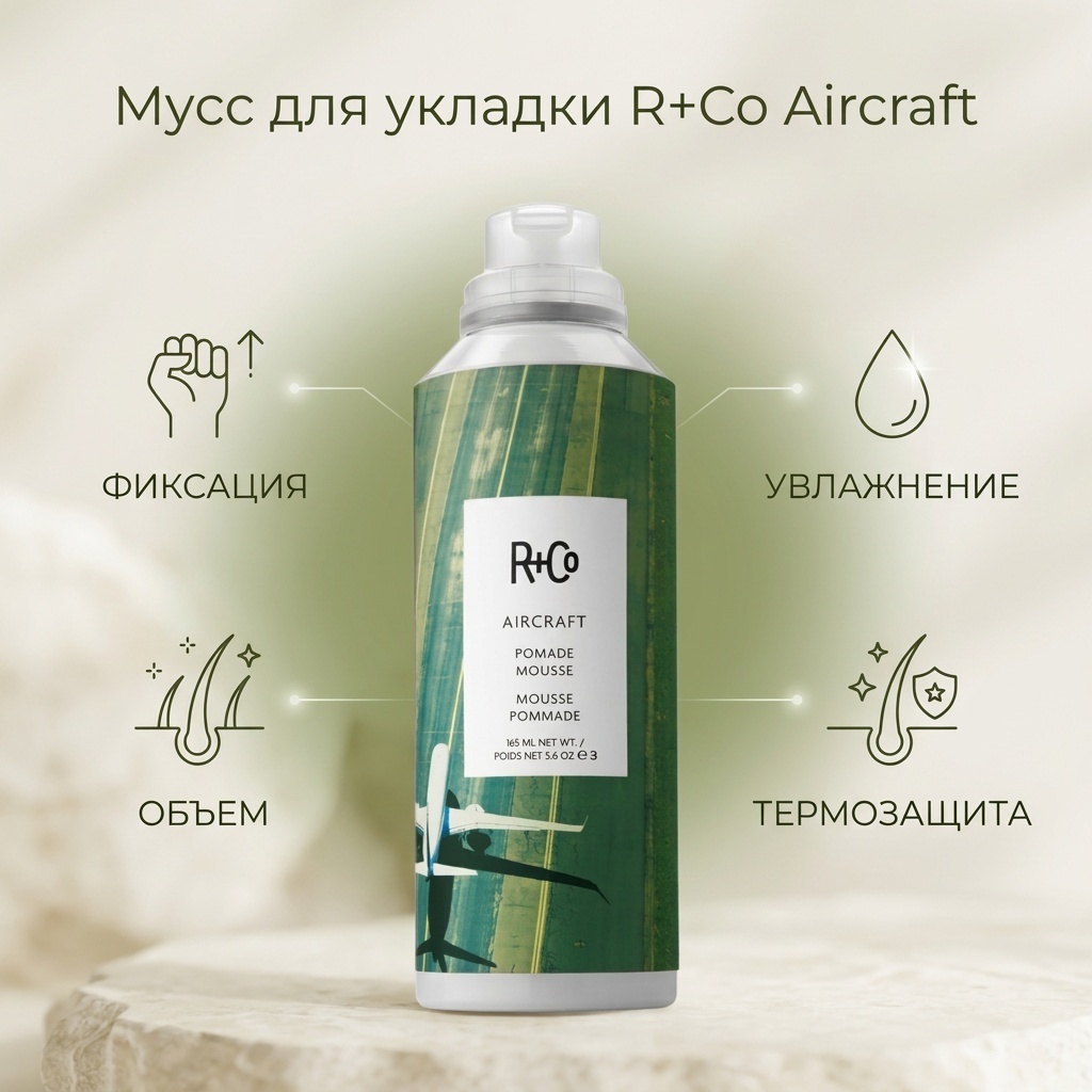 R Co Aircraft Pomade мусс сильная фиксация 165 мл