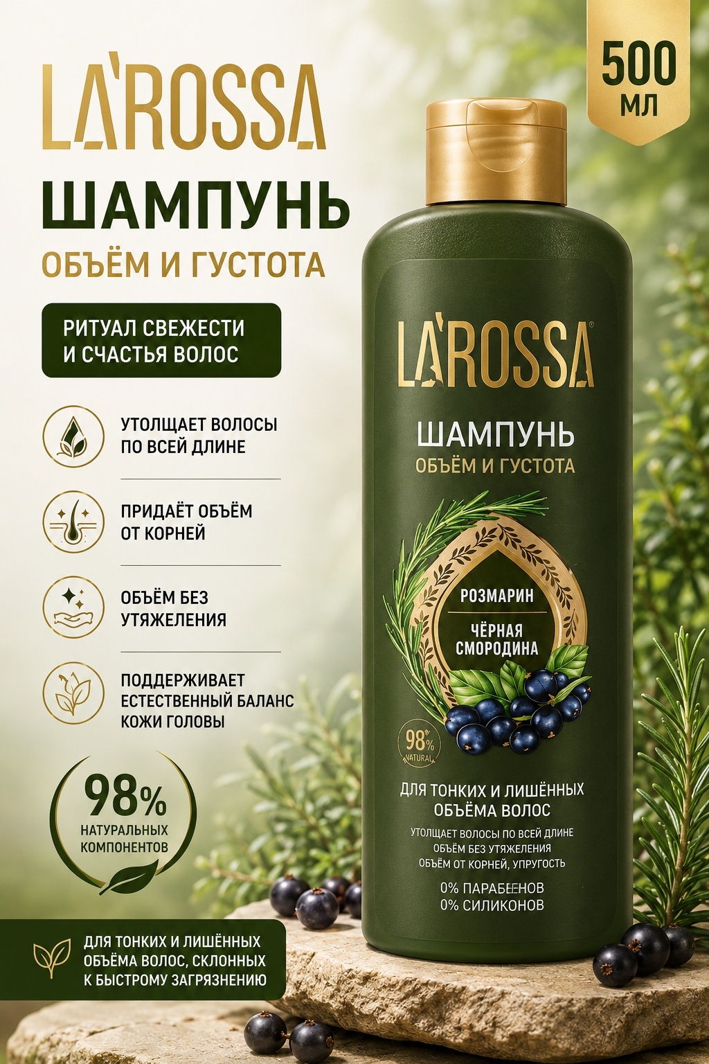 La Rossa Объем и Густота шампунь 500 мл
