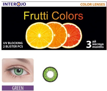 Контактные линзы Interojo Frutti Colors Elegant Green 0 кривизна 8.6 на три месяца 2 шт