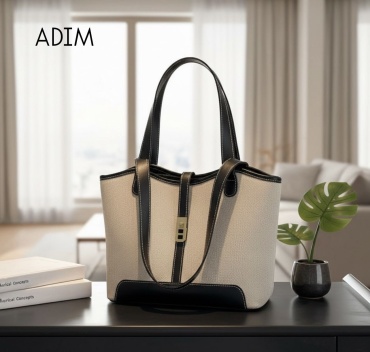 Сумка шоппер ADIM оксфорд, искусственная кожа черный, белый