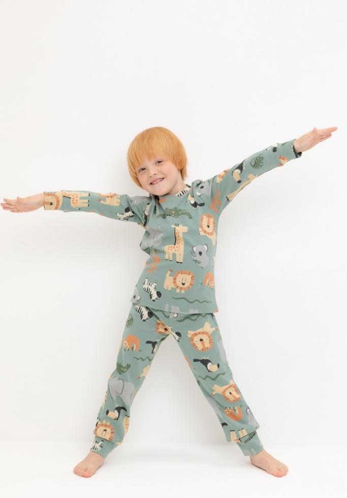 Пижама Crockid коричневый, зеленый